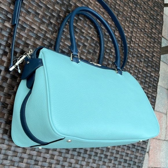 Kate Spade Colorblock Pebbled Leather Mimi Satchel Aphrodite - Picture 12 of 16